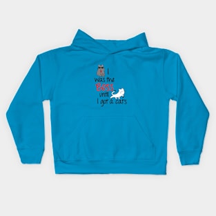 Cute I was the boss cat design Kids Hoodie